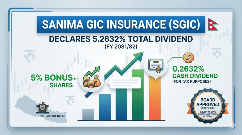 Sanima GIC Insurance Proposes 5.2632% Dividend for FY 2081/82